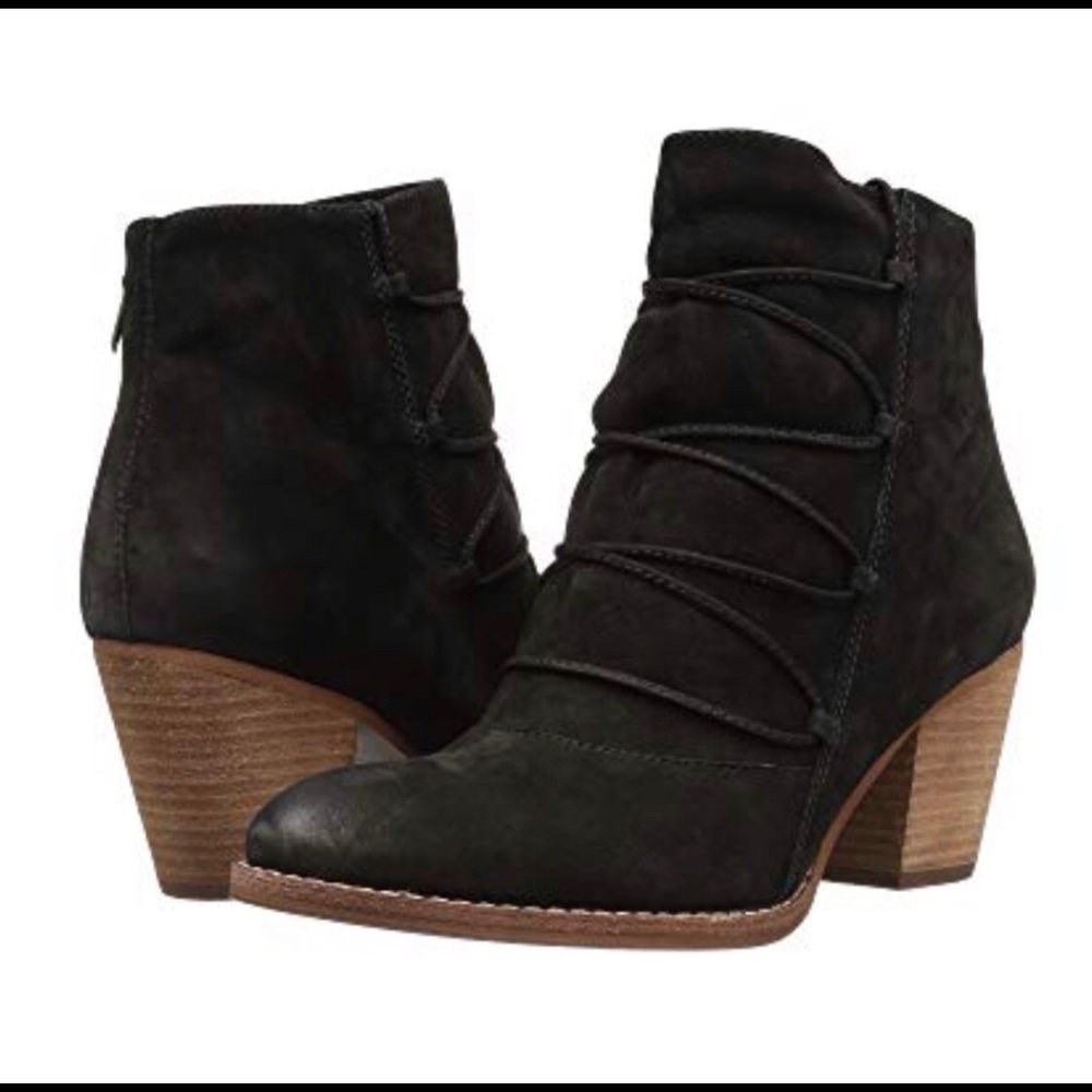 Sam Edelman Black Suede Lace up Booties